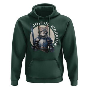 Funny Joyful Warrior Cat Hoodie Kitten Knight For Harris 2024 TS11 Dark Forest Green Print Your Wear