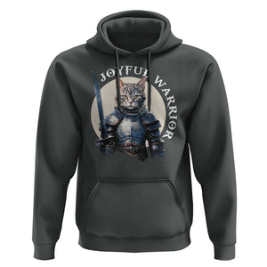 Funny Joyful Warrior Cat Hoodie Kitten Knight For Harris 2024 TS11 Dark Heather Print Your Wear