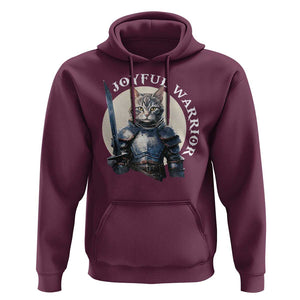 Funny Joyful Warrior Cat Hoodie Kitten Knight For Harris 2024 TS11 Maroon Print Your Wear