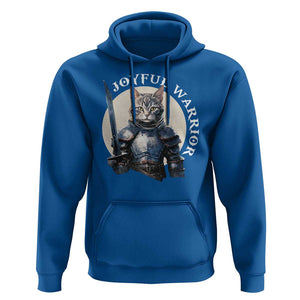 Funny Joyful Warrior Cat Hoodie Kitten Knight For Harris 2024 TS11 Royal Blue Print Your Wear