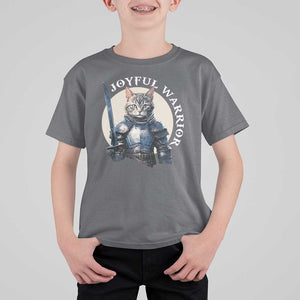 Funny Joyful Warrior Cat T Shirt For Kid Kitten Knight For Harris 2024 TS11 Charcoal Print Your Wear