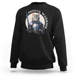 Funny Joyful Warrior Cat Sweatshirt Kitten Knight For Harris 2024 TS11 Black Print Your Wear