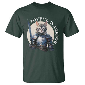 Funny Joyful Warrior Cat T Shirt Kitten Knight For Harris 2024 TS11 Dark Forest Green Print Your Wear