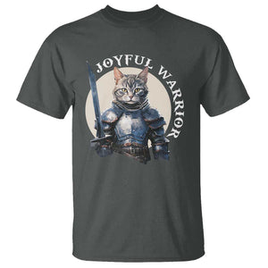 Funny Joyful Warrior Cat T Shirt Kitten Knight For Harris 2024 TS11 Dark Heather Print Your Wear