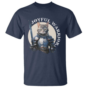 Funny Joyful Warrior Cat T Shirt Kitten Knight For Harris 2024 TS11 Navy Print Your Wear