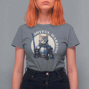 Funny Joyful Warrior Cat T Shirt For Women Kitten Knight For Harris 2024 TS11 Charcoal Print Your Wear