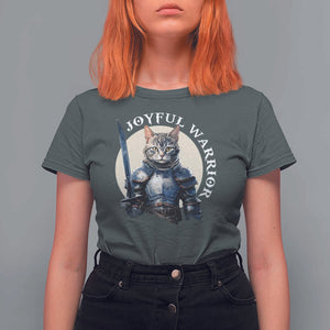 Funny Joyful Warrior Cat T Shirt For Women Kitten Knight For Harris 2024 TS11 Dark Heather Print Your Wear