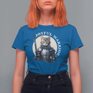 Funny Joyful Warrior Cat T Shirt For Women Kitten Knight For Harris 2024 TS11 Royal Blue Print Your Wear