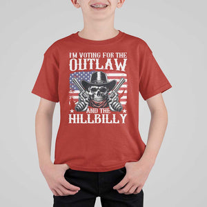 Trump Vance 2024 T Shirt For Kid I'm Voting For The Outlaw And The Hillbilly Western Cowboy Gun US Flag TS11 Red Print Your Wear