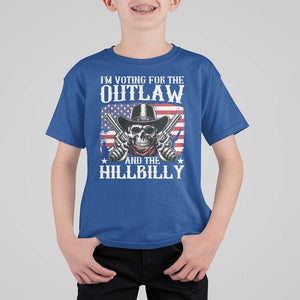 Trump Vance 2024 T Shirt For Kid I'm Voting For The Outlaw And The Hillbilly Western Cowboy Gun US Flag TS11 Royal Blue Print Your Wear