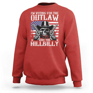 Trump Vance 2024 Sweatshirt I'm Voting For The Outlaw And The Hillbilly Western Cowboy Gun US Flag TS11 Red Print Your Wear