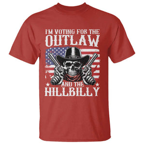 Trump Vance 2024 T Shirt I'm Voting For The Outlaw And The Hillbilly Western Cowboy Gun US Flag TS11 Red Print Your Wear