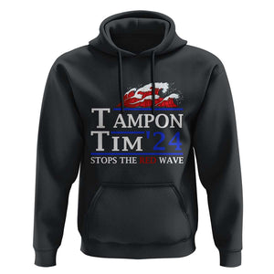 Funny Walz Hoodie Tampon Tim'24 Stops The Red Wave American Election TS11 Black Print Your Wear