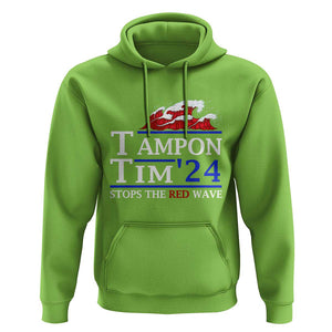 Funny Walz Hoodie Tampon Tim'24 Stops The Red Wave American Election TS11 Lime Print Your Wear