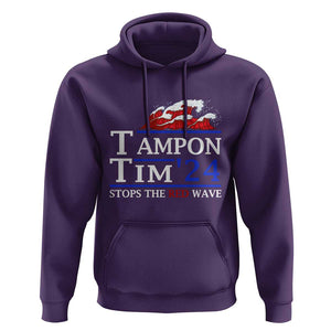 Funny Walz Hoodie Tampon Tim'24 Stops The Red Wave American Election TS11 Purple Print Your Wear