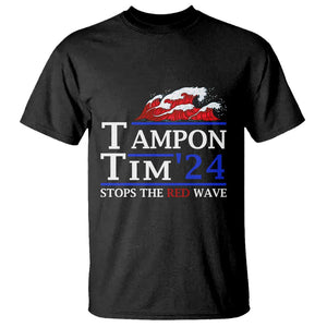 Funny Walz T Shirt Tampon Tim'24 Stops The Red Wave American Election TS11 Black Print Your Wear