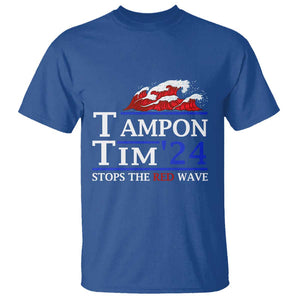 Funny Walz T Shirt Tampon Tim'24 Stops The Red Wave American Election TS11 Royal Blue Print Your Wear