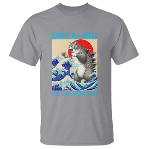 Kamala Walz 2024 T Shirt Big Blue Wave Cat Tsunami Sun Japanese Painting TS11 Sport Gray Print Your Wear