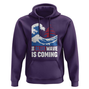 Harris Walz Supporter Hoodie Big Blue Wave Is Coming TS11 Purple Print Your Wear