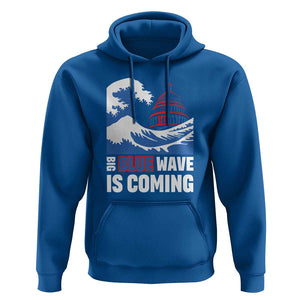 Harris Walz Supporter Hoodie Big Blue Wave Is Coming TS11 Royal Blue Print Your Wear