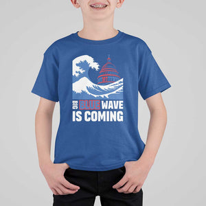 Harris Walz Supporter T Shirt For Kid Big Blue Wave Is Coming TS11 Royal Blue Print Your Wear