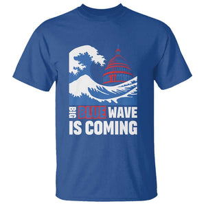 Harris Walz Supporter T Shirt Big Blue Wave Is Coming TS11 Royal Blue Print Your Wear