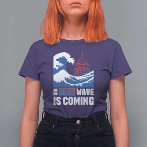 Harris Walz Supporter T Shirt For Women Big Blue Wave Is Coming TS11 Purple Print Your Wear