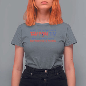 Tim Walz T Shirt For Women Tampon Tim Protect Women Rights Stop Misogynistic Weirdos USA Flag TS11 Charcoal Print Your Wear