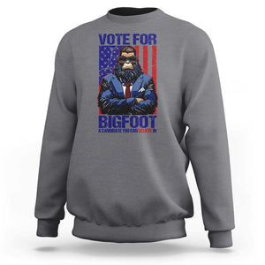 Funny Bigfoot Election Sweatshirt Vote For Bigfoot A Candidate You Can Believe In 2024 TS11 Charcoal Print Your Wear