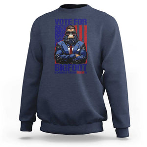 Funny Bigfoot Election Sweatshirt Vote For Bigfoot A Candidate You Can Believe In 2024 TS11 Navy Print Your Wear