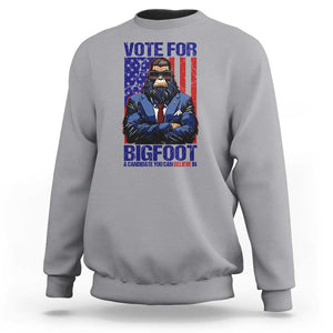 Funny Bigfoot Election Sweatshirt Vote For Bigfoot A Candidate You Can Believe In 2024 TS11 Sport Gray Print Your Wear