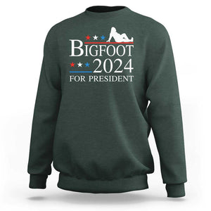 Funny Bigfoot For President Sweatshirt Vote Sexy Sasquatch American Flag Star TS11 Dark Forest Green Print Your Wear