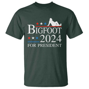 Funny Bigfoot For President T Shirt Vote Sexy Sasquatch American Flag Star TS11 Dark Forest Green Print Your Wear