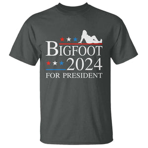 Funny Bigfoot For President T Shirt Vote Sexy Sasquatch American Flag Star TS11 Dark Heather Print Your Wear