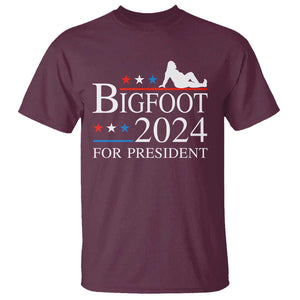 Funny Bigfoot For President T Shirt Vote Sexy Sasquatch American Flag Star TS11 Maroon Print Your Wear