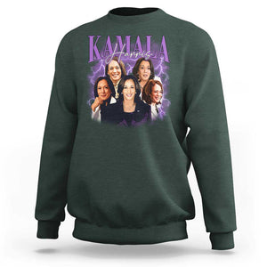 Funny Kamala Supporter Sweatshirt Harris For President Election Thunder TS11 Dark Forest Green Print Your Wear