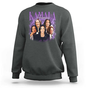 Funny Kamala Supporter Sweatshirt Harris For President Election Thunder TS11 Dark Heather Print Your Wear