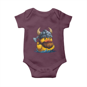 Rubber Duck Viking Warrior Norse Mythology Baby Onesie TS11 Maroon Print Your Wear
