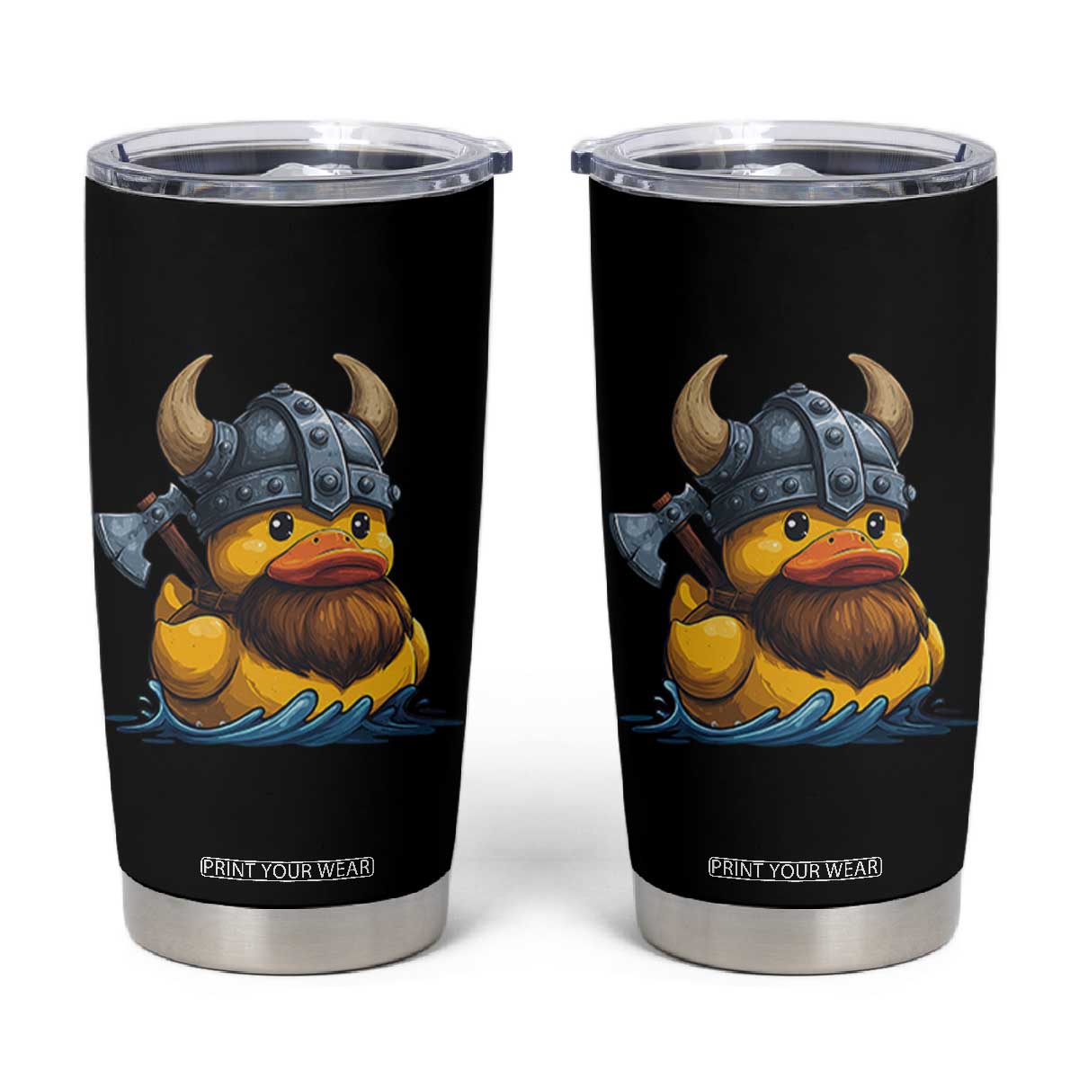 Rubber Duck Viking Warrior Norse Mythology Tumbler Cup TS11 Black Print Your Wear