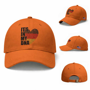 German Pride Baseball Cap It Is In My DNA Patriotic Germany Flag TS11 Baseball Cap Universal Fit Orange Print Your Wear