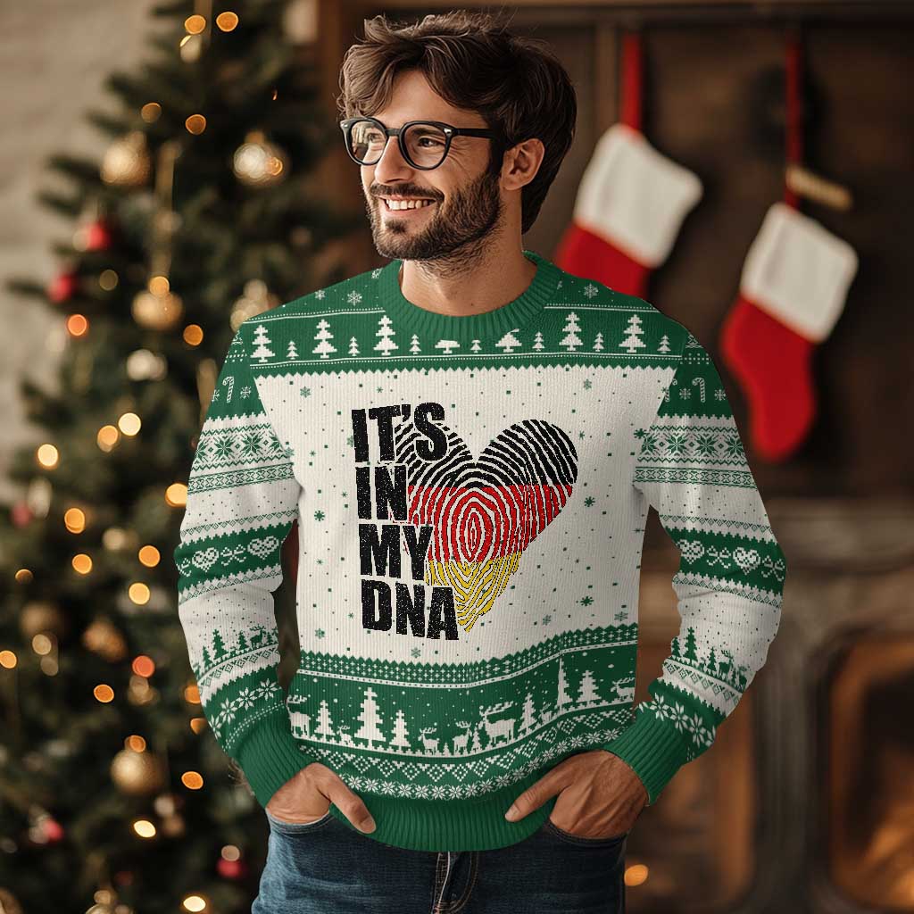 German Pride Ugly Christmas Sweater It Is In My DNA Patriotic Germany Flag TS11 Beige Green Print Your Wear