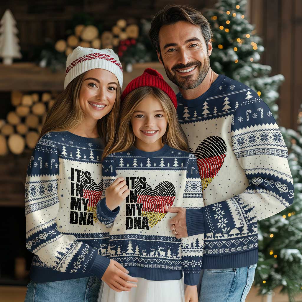German Pride Ugly Christmas Sweater It Is In My DNA Patriotic Germany Flag TS11 Beige Navy Print Your Wear