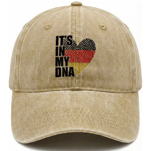 German Pride Washed Cotton Baseball Cap It Is In My DNA Patriotic Germany Flag TS11 Print Your Wear