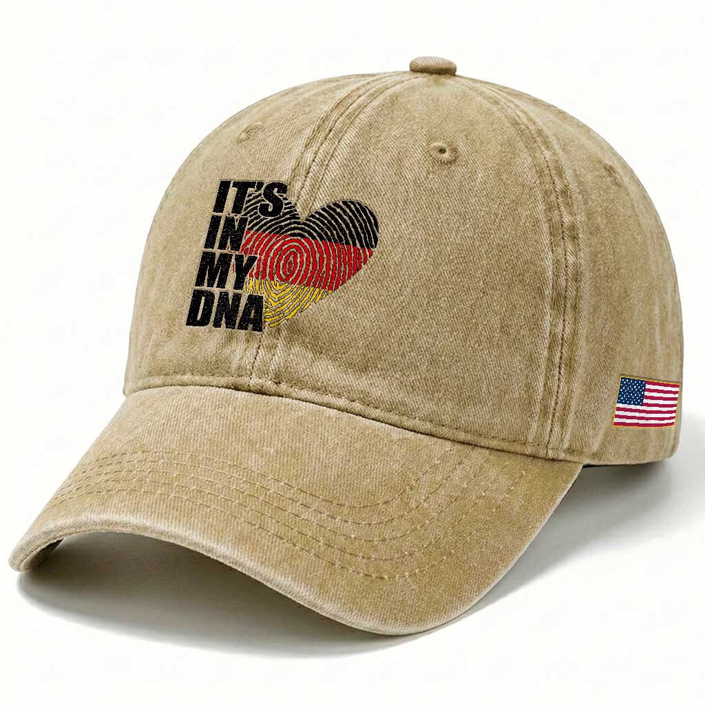 German Pride Washed Cotton Baseball Cap It Is In My DNA Patriotic Germany Flag TS11 Print Your Wear