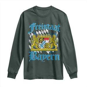 Freistaat Bayern Long Sleeve Shirt Bavaria German Munich Oktoberfest TS11 Dark Forest Green Print Your Wear