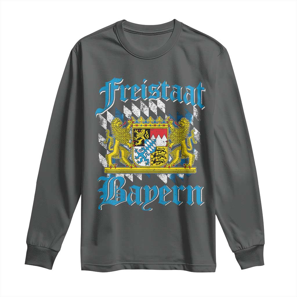 Freistaat Bayern Long Sleeve Shirt Bavaria German Munich Oktoberfest TS11 Dark Heather Print Your Wear