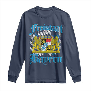 Freistaat Bayern Long Sleeve Shirt Bavaria German Munich Oktoberfest TS11 Navy Print Your Wear