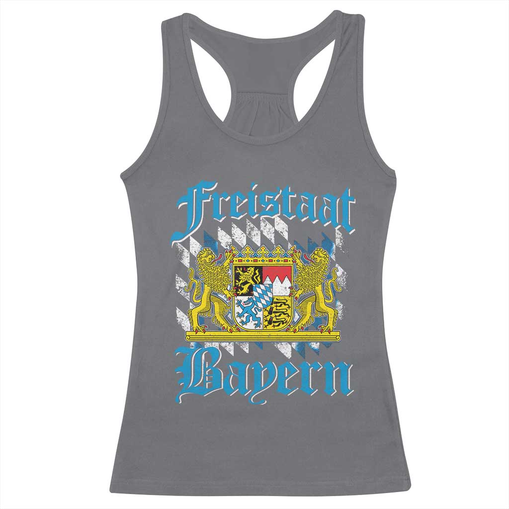 Freistaat Bayern Racerback Tank Top Bavaria German Munich Oktoberfest TS11 Charcoal Print Your Wear