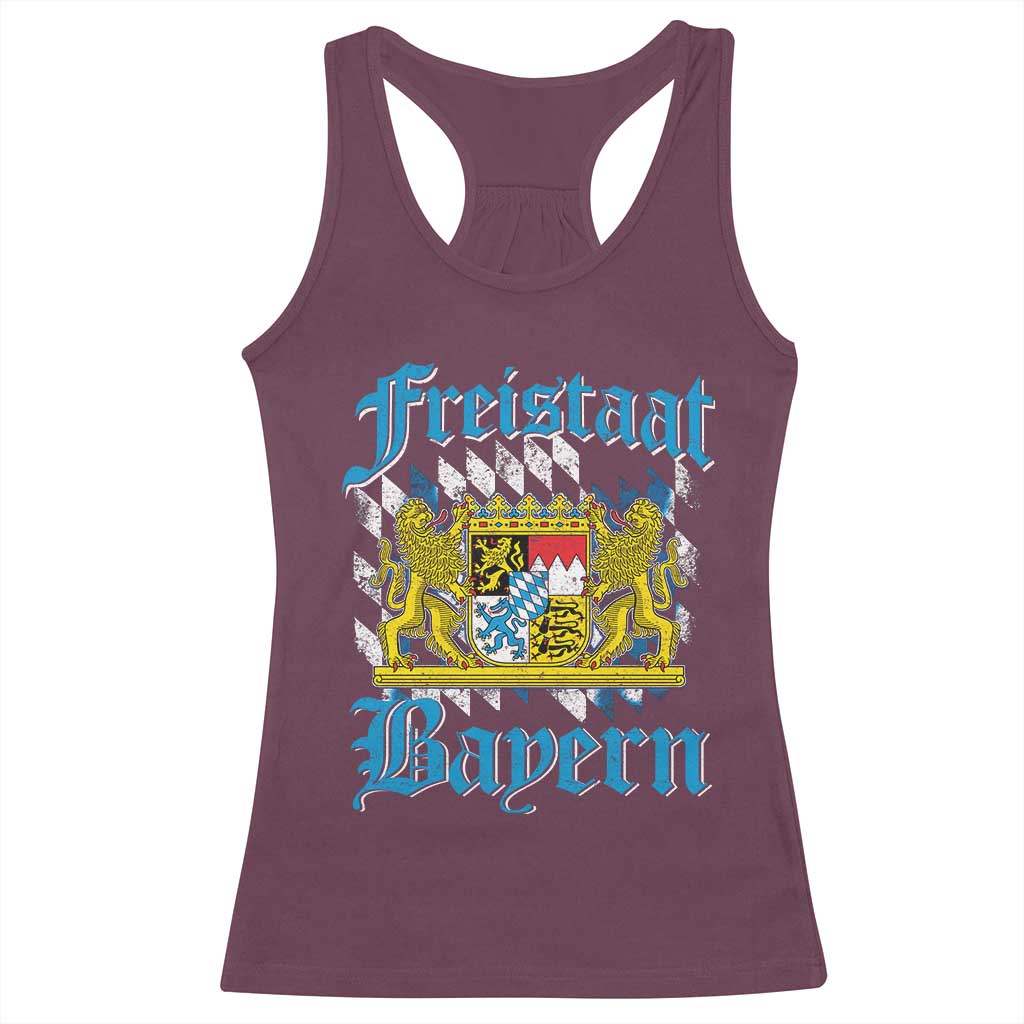 Freistaat Bayern Racerback Tank Top Bavaria German Munich Oktoberfest TS11 Maroon Print Your Wear