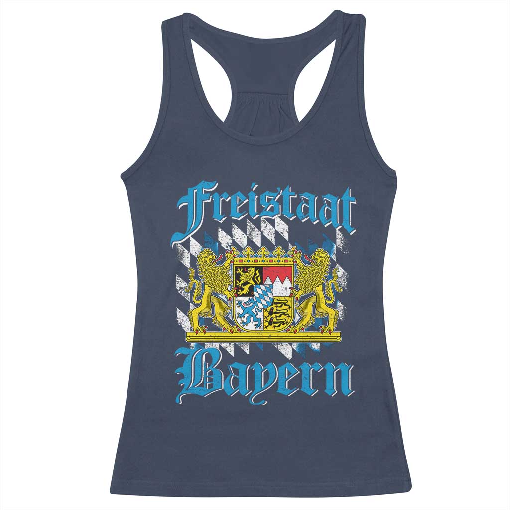 Freistaat Bayern Racerback Tank Top Bavaria German Munich Oktoberfest TS11 Navy Print Your Wear